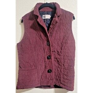 Habitat Womens Vest Medium Corduroy Quilted Brown Purple Cottagecore Granola